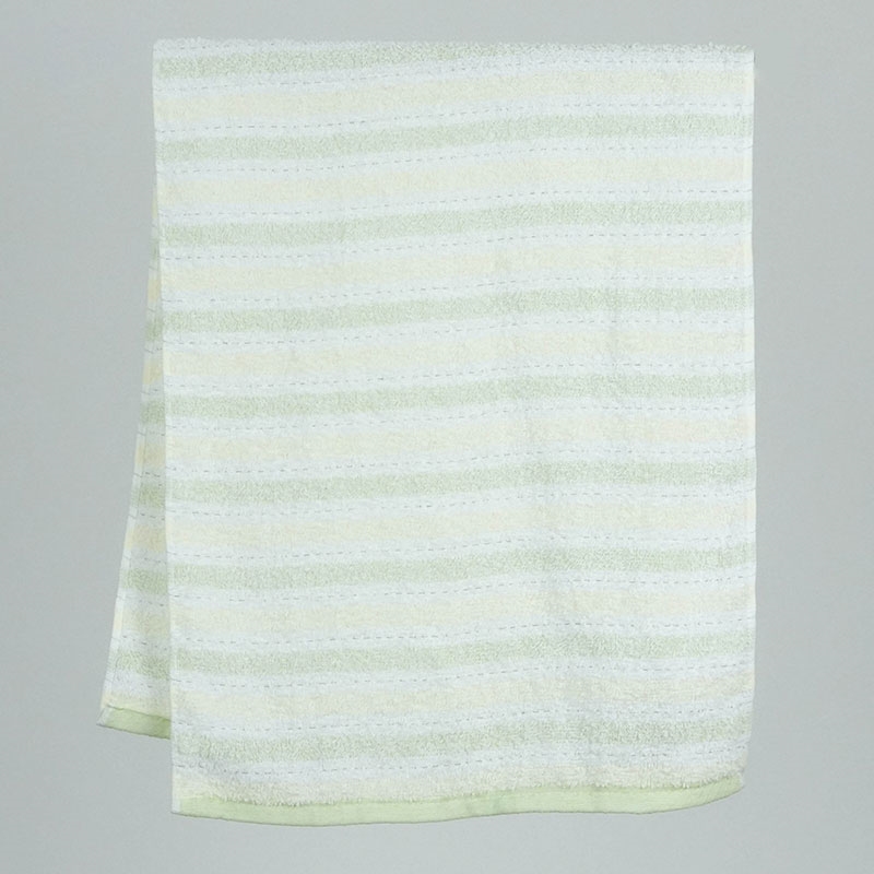 Khăn vải cotton Nhật Bản Nissen 33x84cm Senshu Fresh Border T-250GR Green thương hiệu NISSEN SHOKO