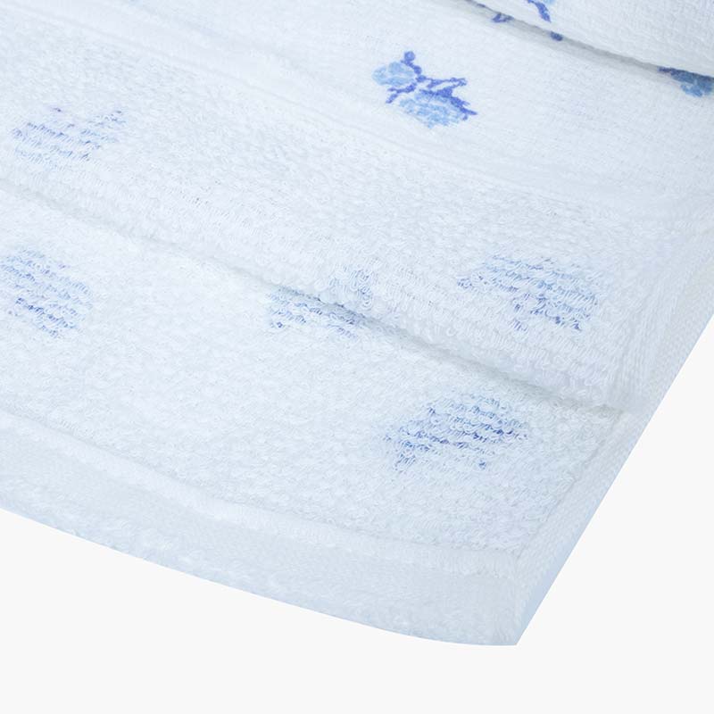 Khăn Tenugui cotton Nissen 34x90cm Sazanami SZ-4502B Blue  thương hiệu NISSEN SHOKO