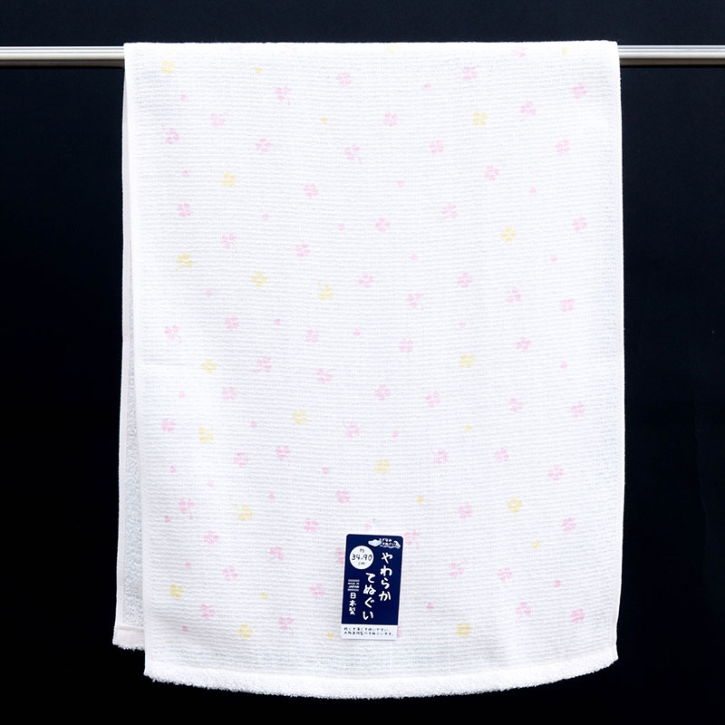 Khăn Tenugui cotton Nissen 34x90cm Happy Clover SZ-4503P Pink thương hiệu NISSEN SHOKO