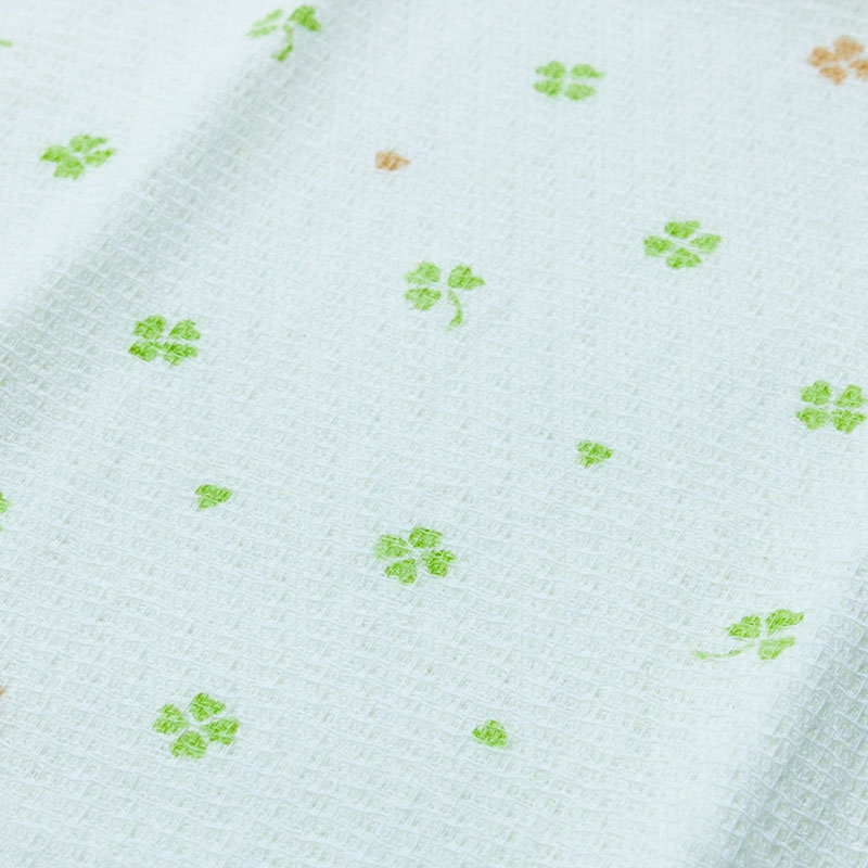 Khăn Tenugui cotton Nissen 34x90cm Happy Clover SZ-4503Y Yellow thương hiệu NISSEN SHOKO