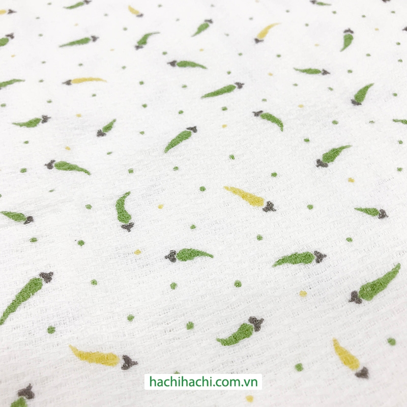 Khăn vải cotton cao cấp Nissen 34x90cm Hot Pepper Green SZ-4505GR thương hiệu NISSEN SHOKO