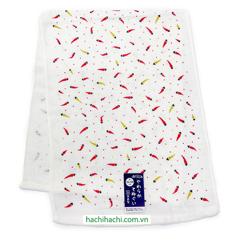 Khăn vải cotton cao cấp Nissen 34x90cm Hot Pepper Red SZ-4505R thương hiệu NISSEN SHOKO