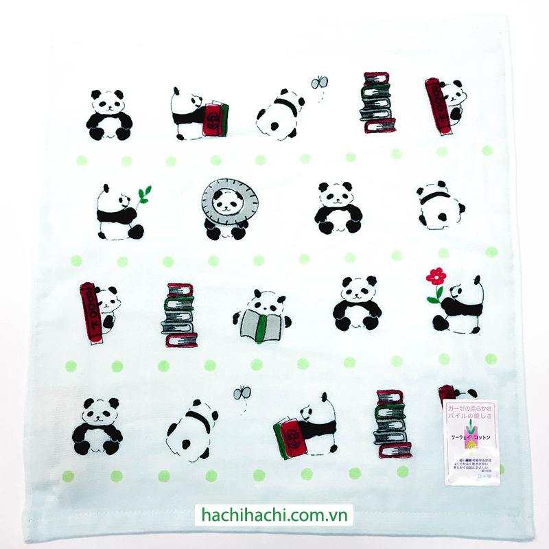 Khăn cotton cao cấp Nissen 34x36cm Wanpaku-land Blue thương hiệu NISSEN SHOKO