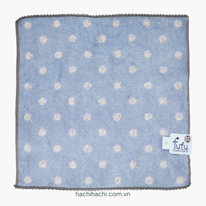 Khăn vải cotton Nissen 34x34cm Sabon Dots Blue thương hiệu NISSEN SHOKO