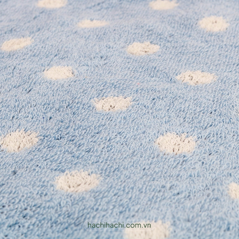 Khăn vải cotton Nissen 34x34cm Sabon Dots Blue thương hiệu NISSEN SHOKO