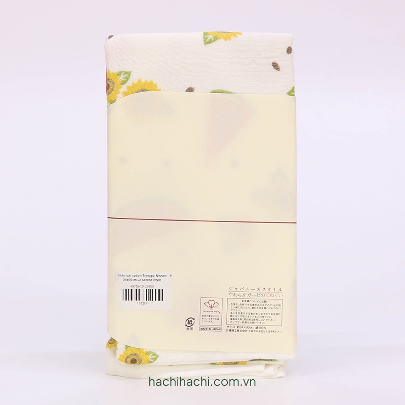 Khăn vải cotton Tenugui Nissen 34x90cm Japanese Style Summer Watermelon thương hiệu NISSEN SHOKO