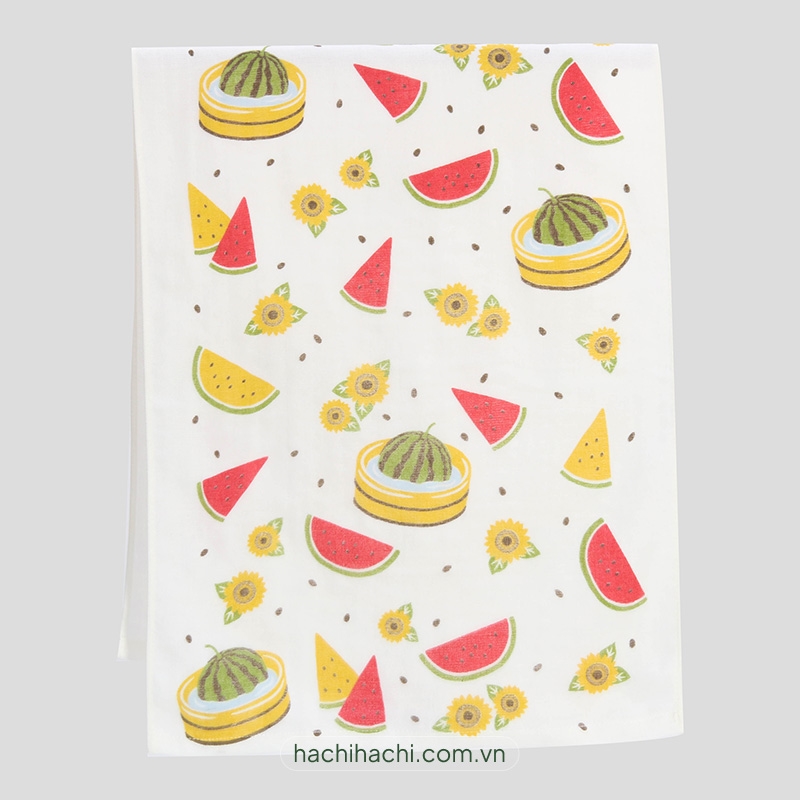 Khăn vải cotton Tenugui Nissen 34x90cm Japanese Style Summer Watermelon thương hiệu NISSEN SHOKO