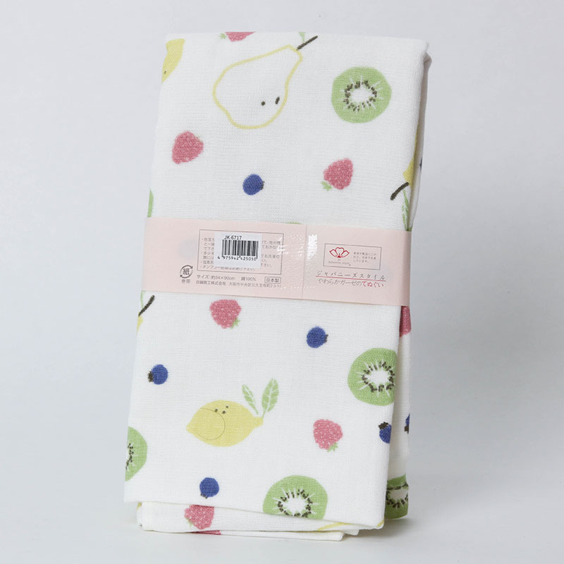 Khăn Tenugui cotton Nhật Bản Nissen 34x90cm Japanese Style Fruity JK-67171COL thương hiệu NISSEN SHOKO