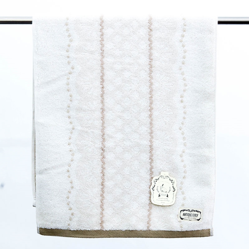Khăn vải cotton Organic Nissen 34x80cm Antique Girly AG-7002IV Ivory thương hiệu NISSEN SHOKO