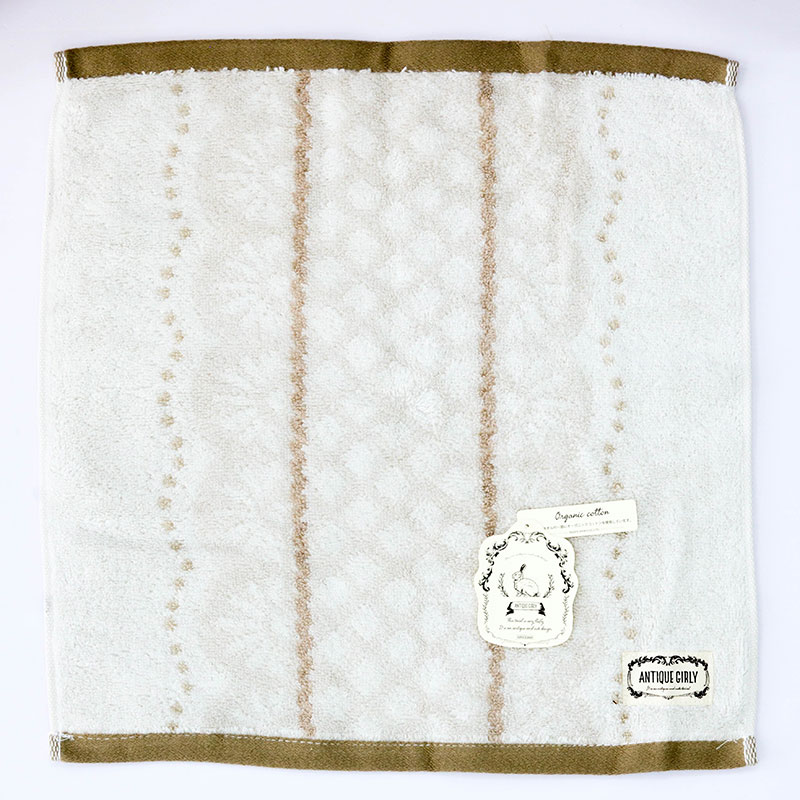 Khăn vải cotton Organic Nissen 34x35cm Antique Girly AG-3502IV Ivory thương hiệu NISSEN SHOKO