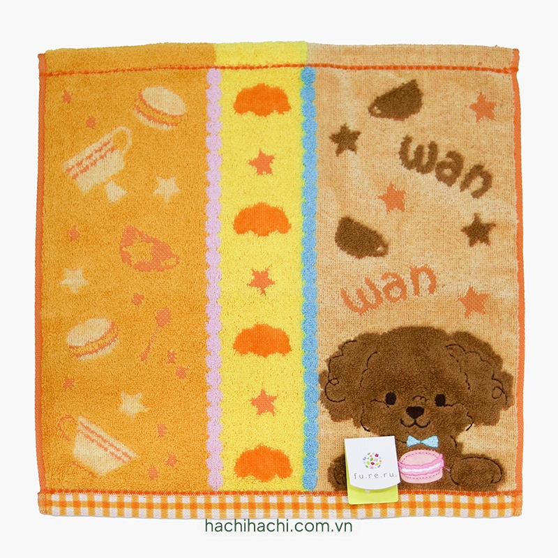 Khăn vải cotton Nissen 34x34cm Marshmal Friends Orange thương hiệu NISSEN SHOKO