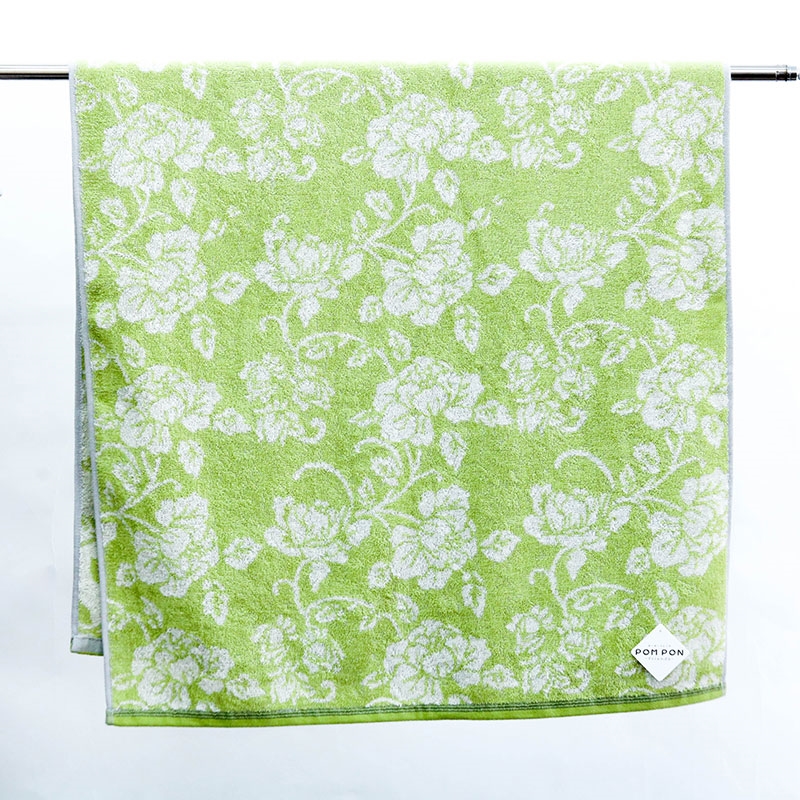 Khăn vải cotton Nissen 60x120cm Pom Pon PP-13007GR Green thương hiệu NISSEN SHOKO