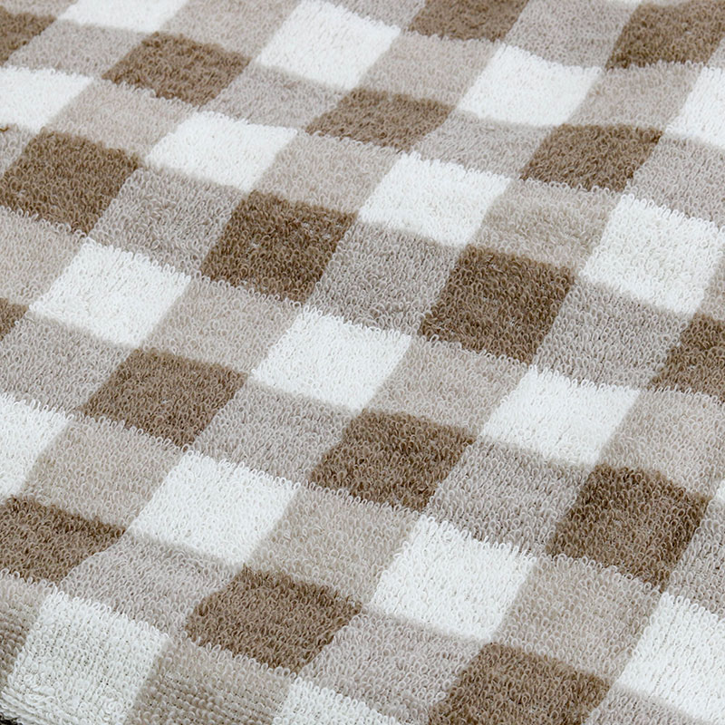 Khăn vải cotton Nissen 60x120cm Pom Pon French Gingham Brown thương hiệu NISSEN SHOKO