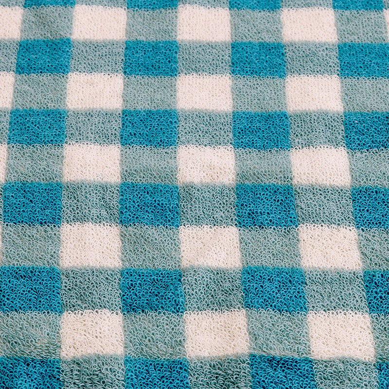 Khăn vải cotton Nissen 34x35cm Pom Pon French Gingham Blue thương hiệu NISSEN SHOKO