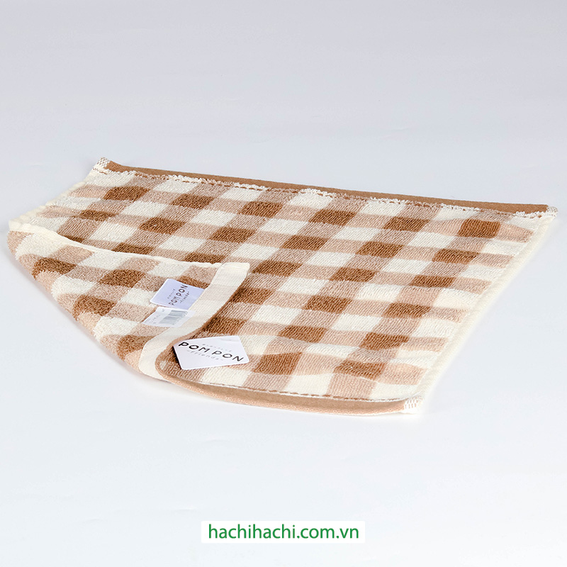 Khăn cotton cao cấp Nissen 34x35cm French Gingham Brown thương hiệu NISSEN SHOKO