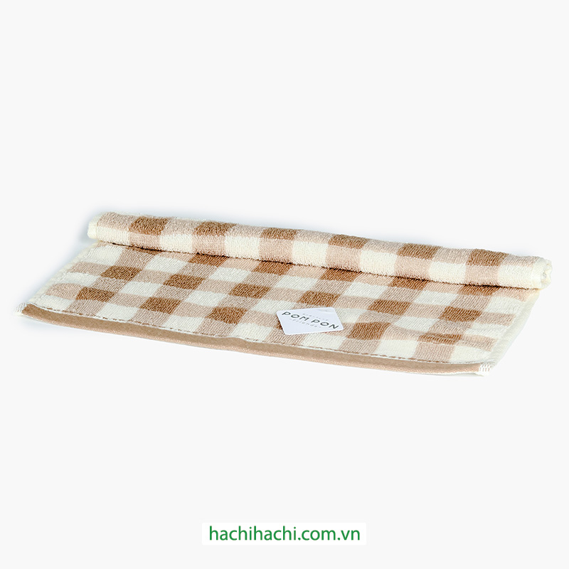 Khăn cotton cao cấp Nissen 34x35cm French Gingham Brown