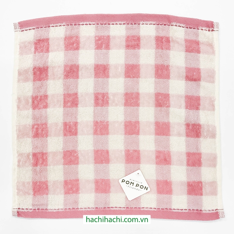 Khăn vải cotton cao cấp Nissen 34x35cm French Gingham Pink PP-2512P thương hiệu NISSEN SHOKO