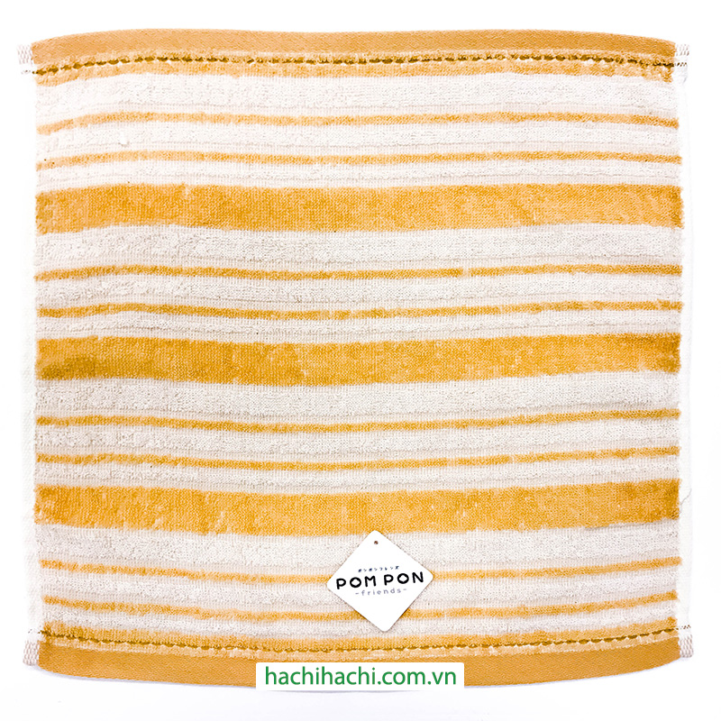 Khăn cotton cao cấp Nissen 34x35cm Melto Border Orange thương hiệu NISSEN SHOKO