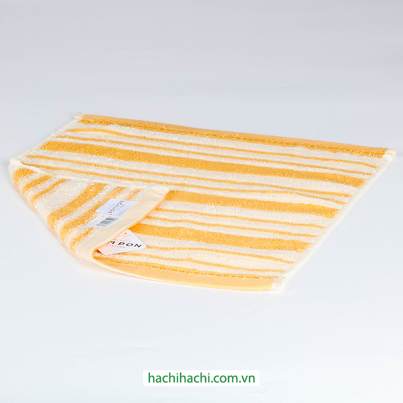 Khăn cotton cao cấp Nissen 34x35cm Melto Border Orange thương hiệu NISSEN SHOKO