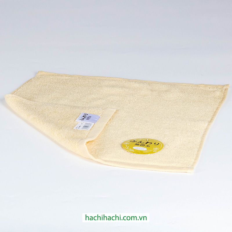 Khăn cotton cao cấp Nissen 34x35cm Fuwa Fuwa Untwisted Yellow thương hiệu NISSEN SHOKO