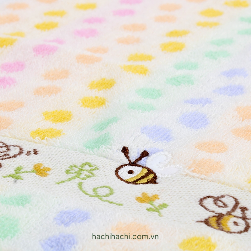 Khăn vải cotton Nissen 35x34cm fu.re.ru Bee Beads Yellow thương hiệu NISSEN SHOKO
