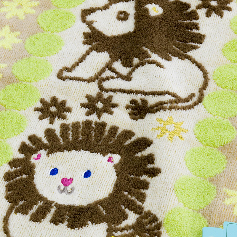 Khăn vải cotton Nissen 34x34cm Moco Heart Moco Macaron Lion FS-4545BR Brown thương hiệu NISSEN SHOKO