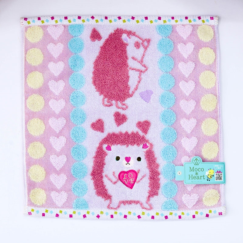 Khăn vải cotton Nissen 34x34cm Moco Heart Moco Macaron FS-4545P Pink thương hiệu NISSEN SHOKO