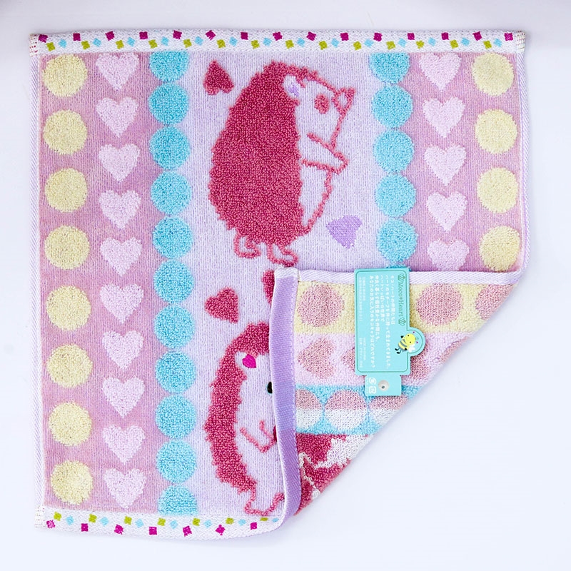 Khăn vải cotton Nissen 34x34cm Moco Heart Moco Macaron FS-4545P Pink thương hiệu NISSEN SHOKO