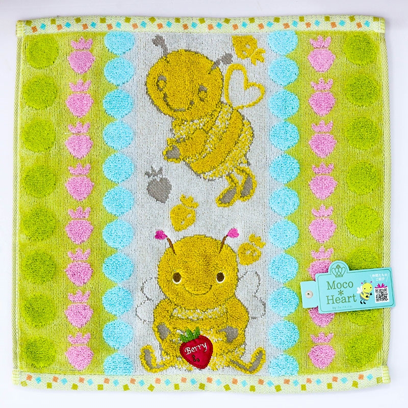 Khăn vải cotton Nissen 34x34cm Moco Heart Moco Macaron FS-4545Y Yellow thương hiệu NISSEN SHOKO