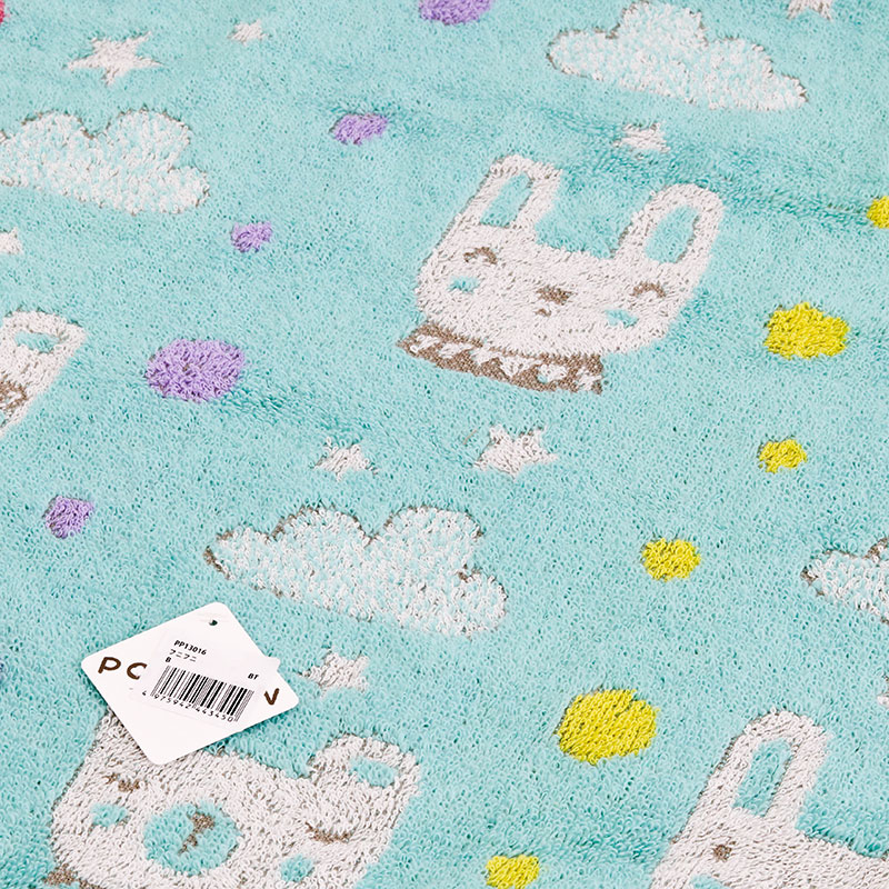 Khăn vải cotton Nissen 60x120cm Pom Pon Funifuni PP-13016B Blue thương hiệu NISSEN SHOKO