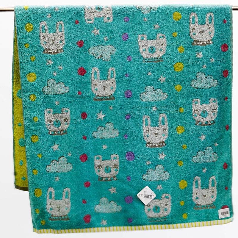 Khăn vải cotton Nissen 60x120cm Pom Pon Funifuni PP-13016B Blue thương hiệu NISSEN SHOKO