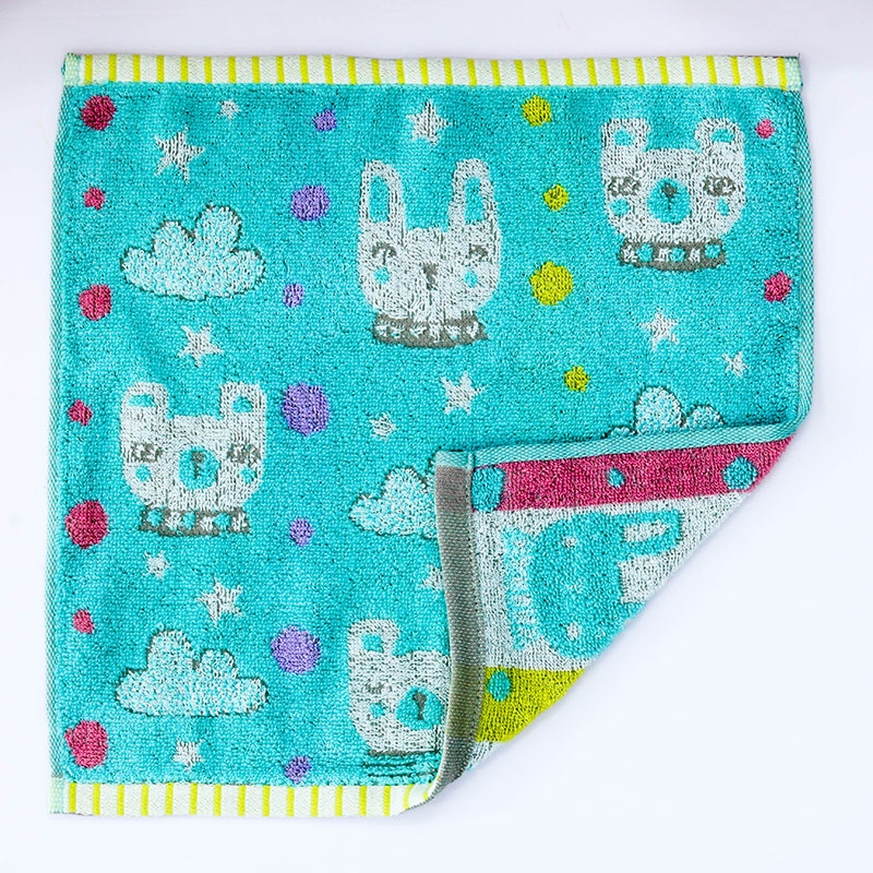 Khăn vải cotton Nissen 34x34cm Pom Pon Funifuni PP-2516B Blue thương hiệu NISSEN SHOKO