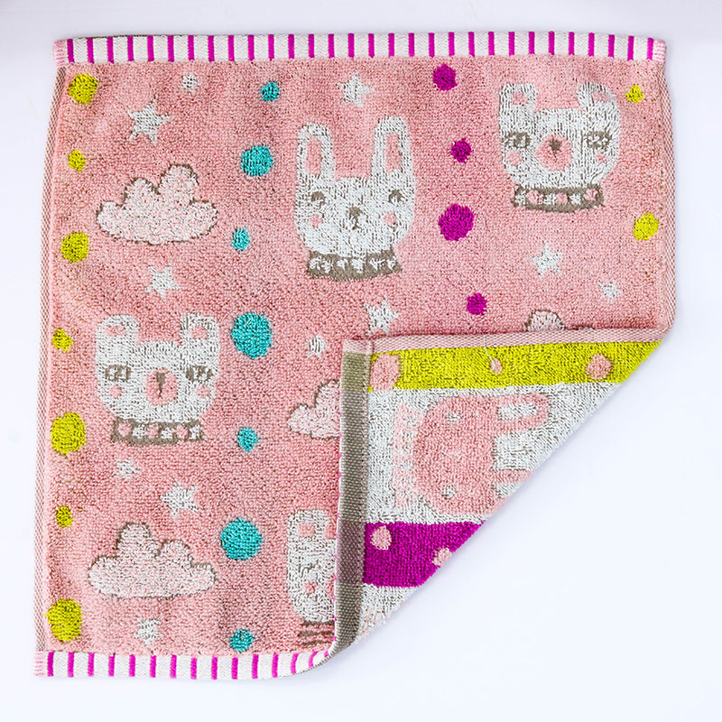 Khăn vải cotton Nissen 34x34cm Pom Pon Funifuni PP-2516P Pink thương hiệu NISSEN SHOKO