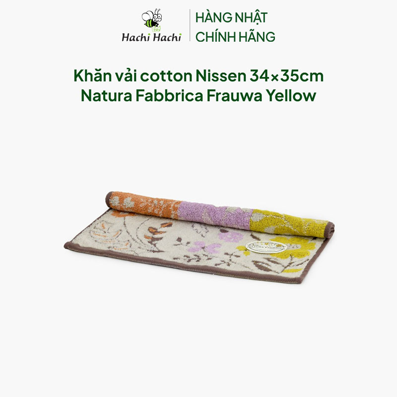 Khăn vải cotton Nissen 34x35cm Natura Fabbrica Frauwa Yellow thương hiệu NISSEN SHOKO