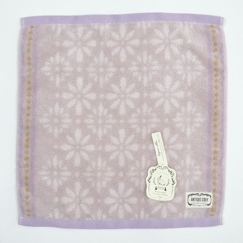 Khăn vải cotton Organic Nissen 34x35cm Antique Girly  AG-3506V Violet thương hiệu NISSEN SHOKO