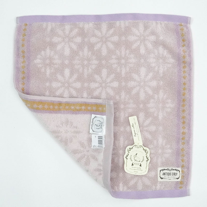 Khăn vải cotton Organic Nissen 34x35cm Antique Girly  AG-3506V Violet thương hiệu NISSEN SHOKO