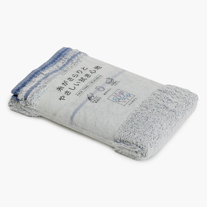 Khăn vải cotton Nissen 34x80cm Itosarari Muji Blue thương hiệu NISSEN SHOKO
