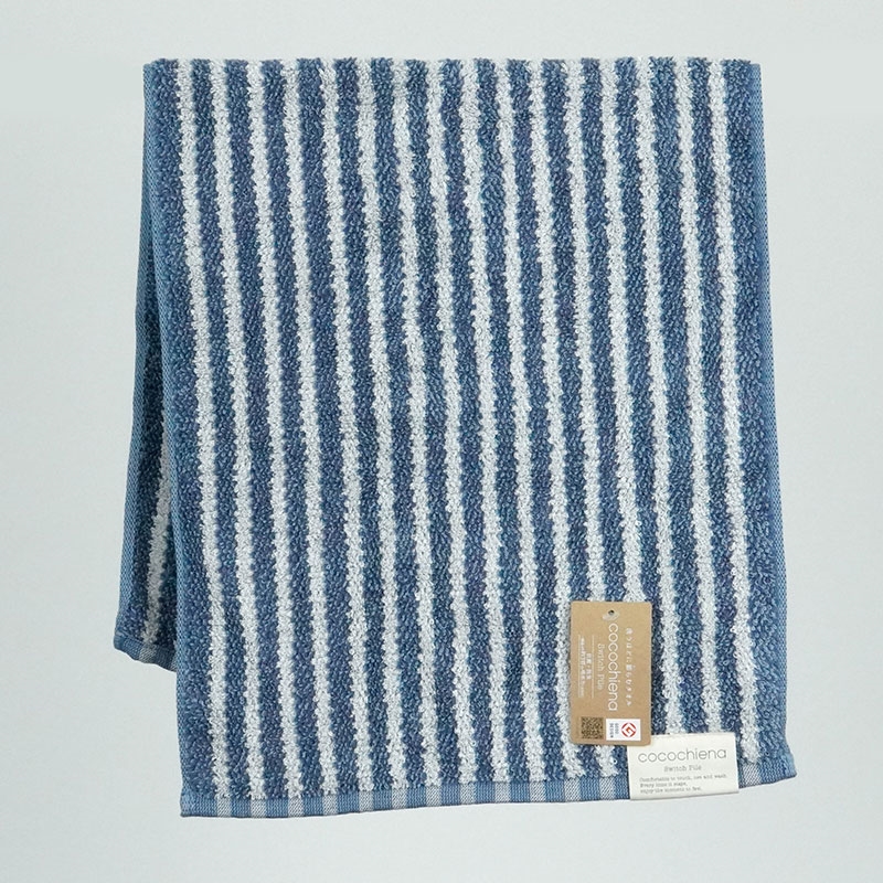 Khăn vải cotton kháng khuẩn khử mùi, siêu thấm hút Nissen 34x80cm CoCochiena CE-7023NB Navy Blue thương hiệu NISSEN SHOKO