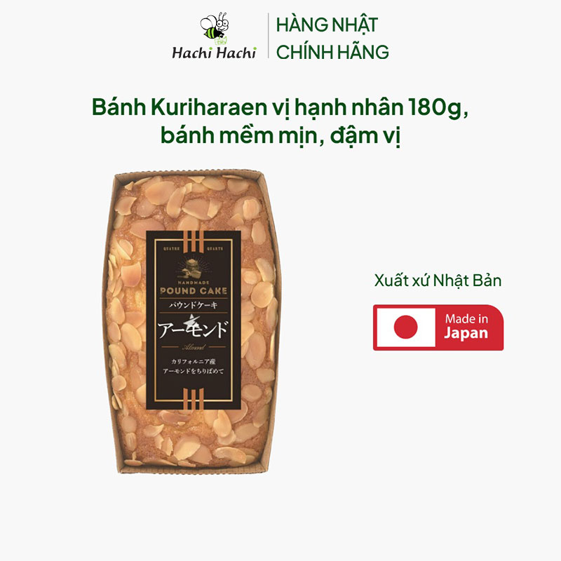 Bánh Kuriharaen Nhật Bản vị hạnh nhân 180g, bánh mềm mịn, đậm vị thương hiệu 