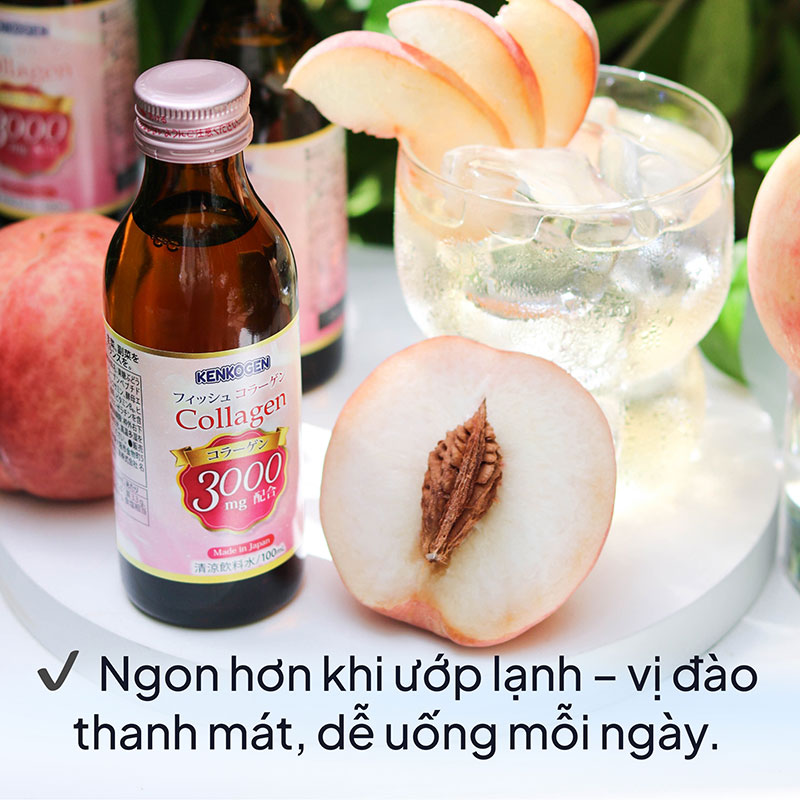 TPBS: Nước uống Collagen Nhật Bản Kenkogen 100mlx10 chai thương hiệu KENKOGEN