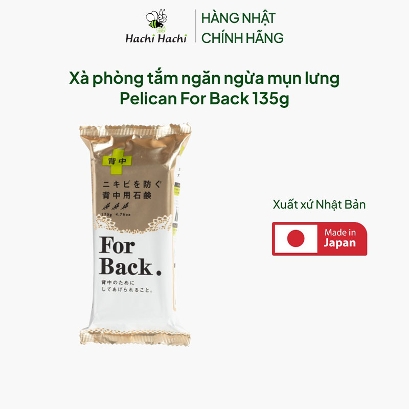 Xà phòng tắm Nhật Bản ngăn ngừa mụn lưng Pelican For Back 135g thương hiệu PELICAN SOAP