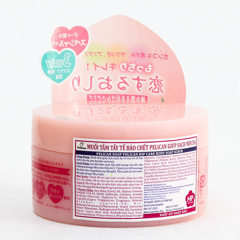 Muối tắm tẩy tế bào chết Pelican giúp sạch mịn da  hip care body soap scrub 180g thương hiệu PELICAN SOAP