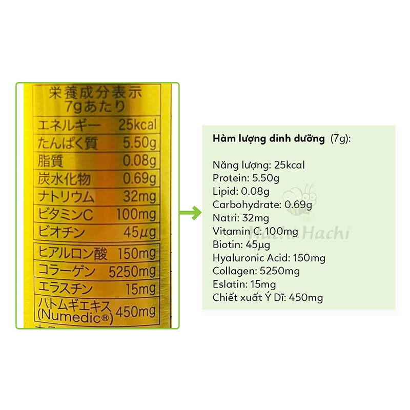 TPBVSK: Bột Hyaluron & Collagen +Q10 Nhật Bản 196g,  dưỡng da mềm mịn, đàn hồi, giảm lão hóa thương hiệu FINE JAPAN