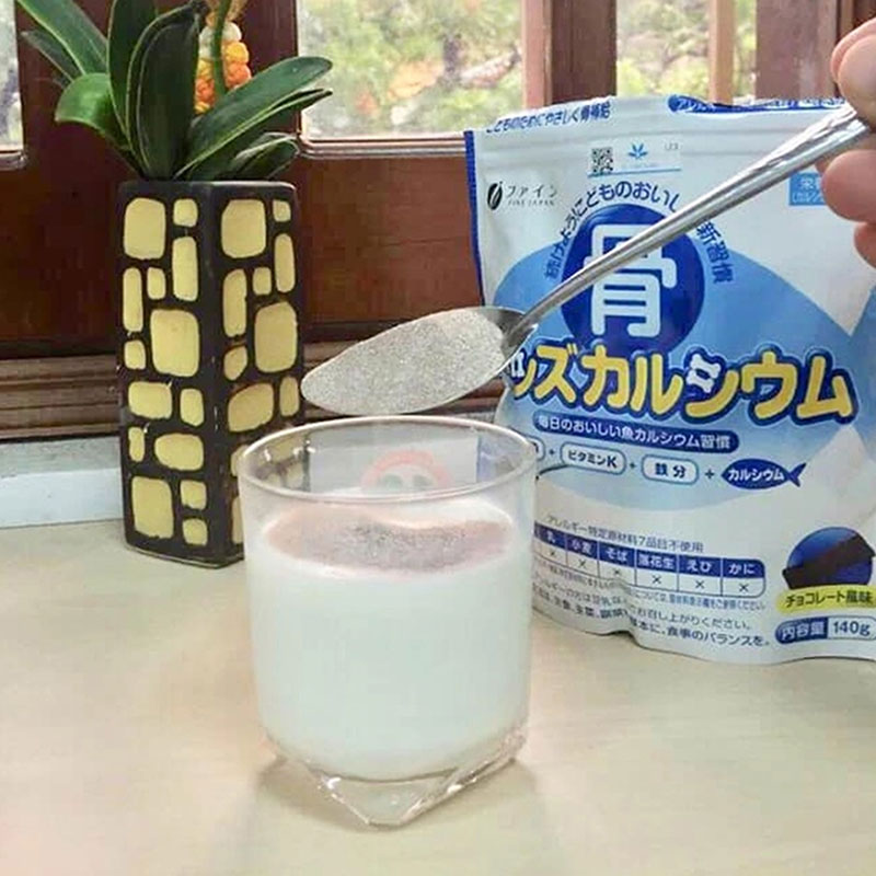 TPBVSK: Bột Bone's Calcium For Kids Nhật Bản 140g, bổ sung Canxi, D3, phát triển chiều cao cho bé, chống còi xương thương hiệu FINE JAPAN
