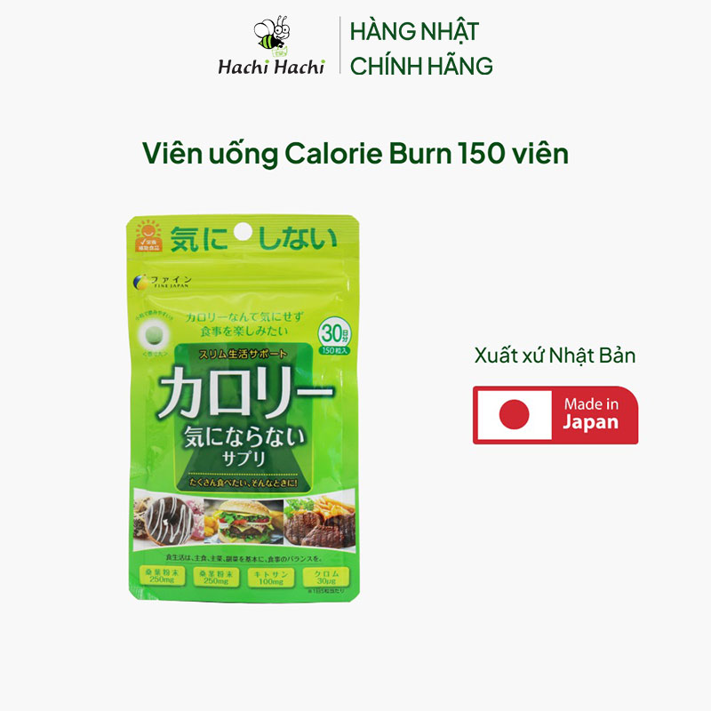 TPBVSK: Viên uống Calorie Burn Nhật Bản 150 viên, tăng cường chuyển hóa đường, ngăn hấp thu chất béo thương hiệu FINE JAPAN