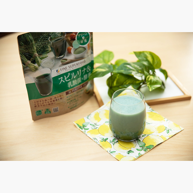 TPBS: Bột uống Fine SuperFood Spirullina Plus Nhật Bản 150g (mầm lúa mạch non, tảo xoắn, lợi khuẩn, enzyme) thương hiệu FINE JAPAN