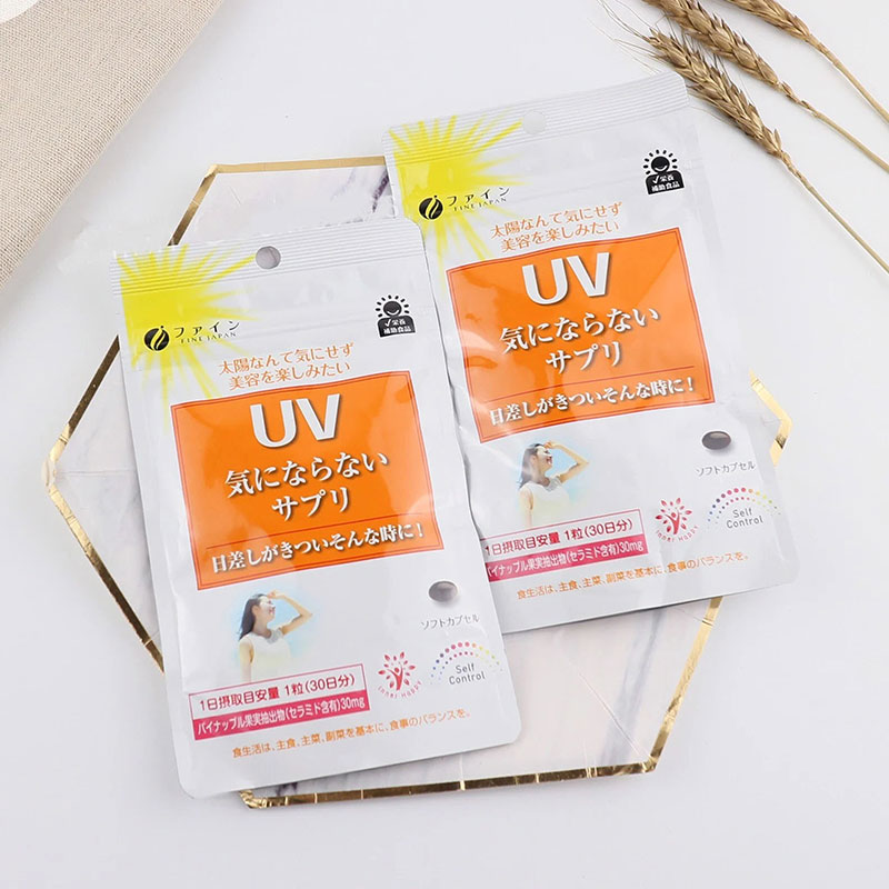 TPBVSK: Viên uống UV care plus 30 viên, hạn chế lão hóa da, giúp da sáng mịn thương hiệu FINE JAPAN