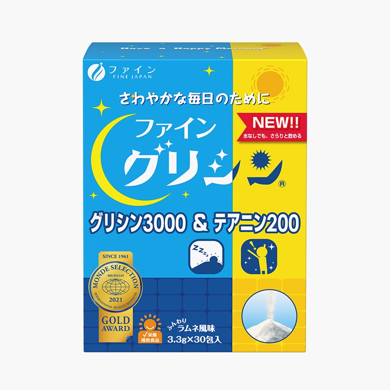 TPBVSK: Bột uống Glycine & Theanine Nhật Bản Fine Japan 3.3gx30 gói, giúp ngủ ngon và sâu giấc