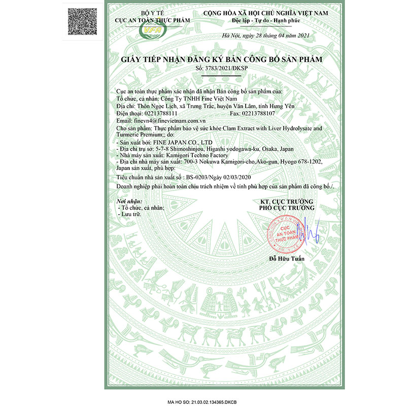 TPBVSK: Viên uống Clam Extract with Liver Hydrolysate and Turmeric Premium Nhật Bản 90 viên, hỗ trợ giải độc gan thương hiệu FINE JAPAN