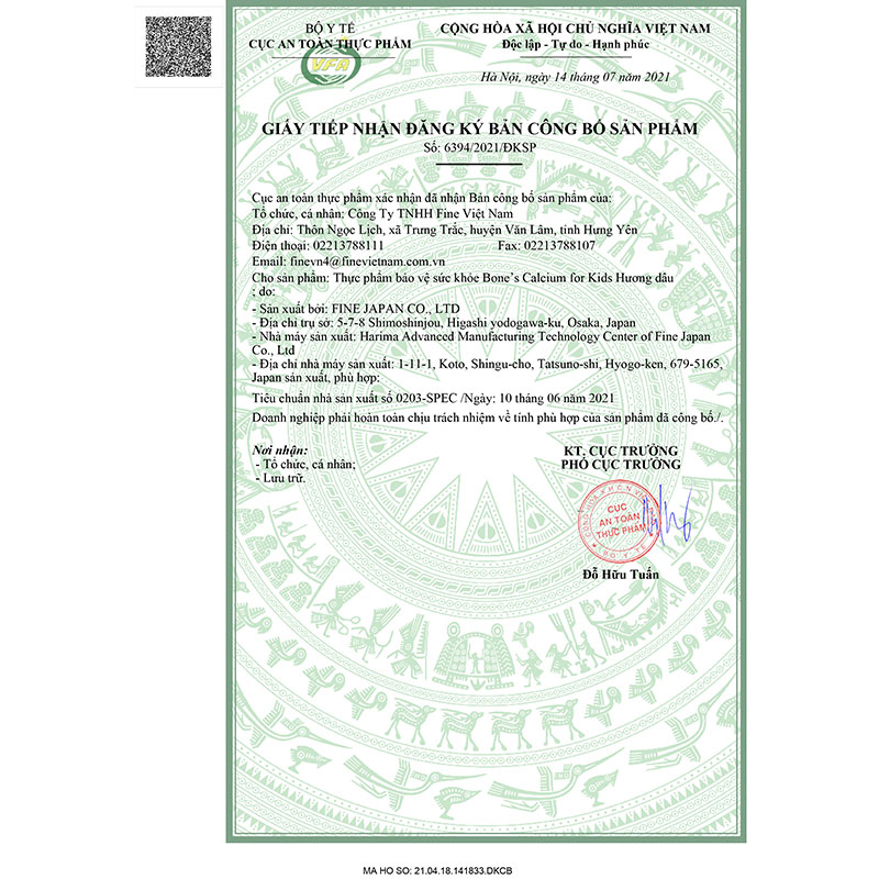 TPBVSK: Bột Bone's Calcium For Kids Nhật Bản Hương Dâu 140g, bổ sung Canxi, D, xương răng chắc khỏe, giảm còi xương thương hiệu FINE JAPAN